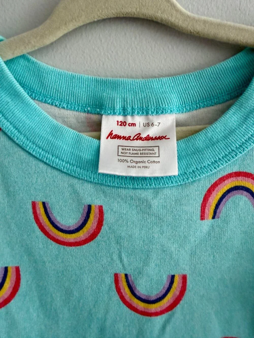 Hanna Andersson Organic Cotton Rainbow Short Sleeve Pajama Set Size 6-7